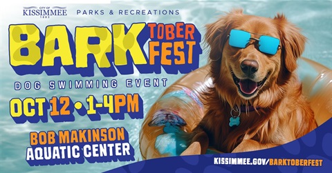 Logo with background for City of Kissimmee's Barktoberfest event