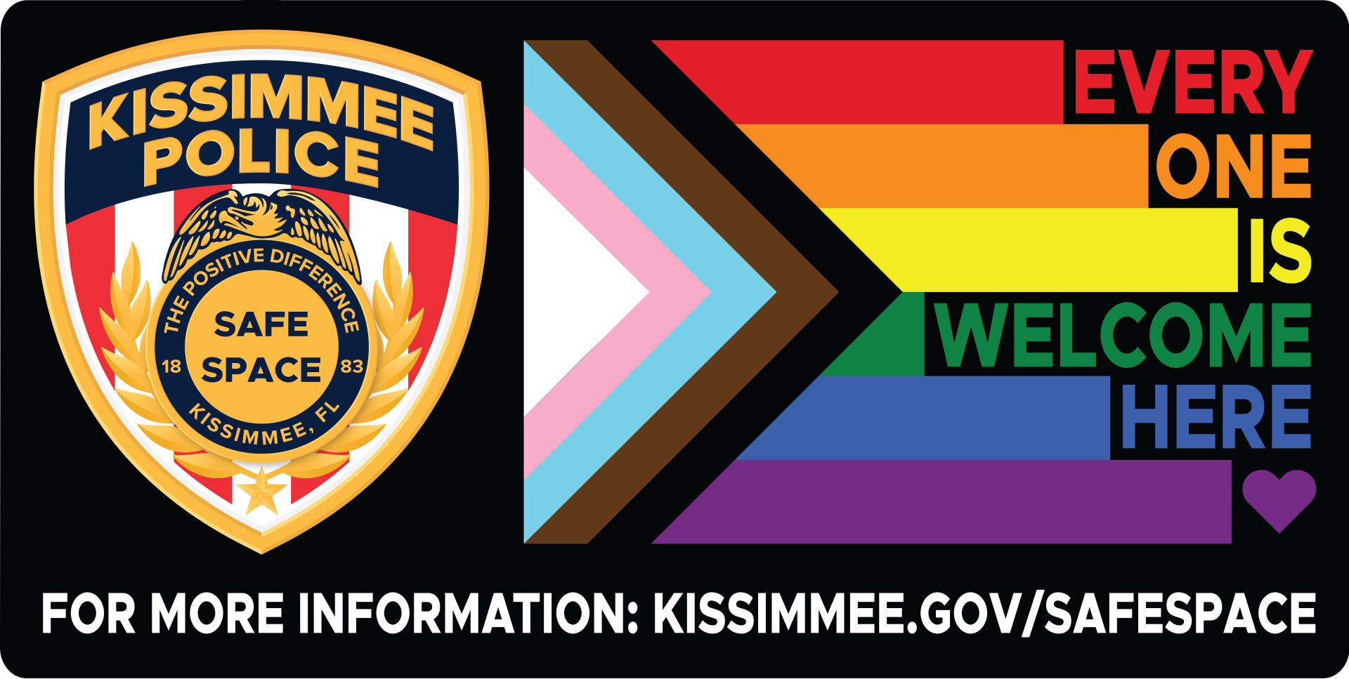 Kissimmee Police Department Safe Space Decal for LGBTQIA+