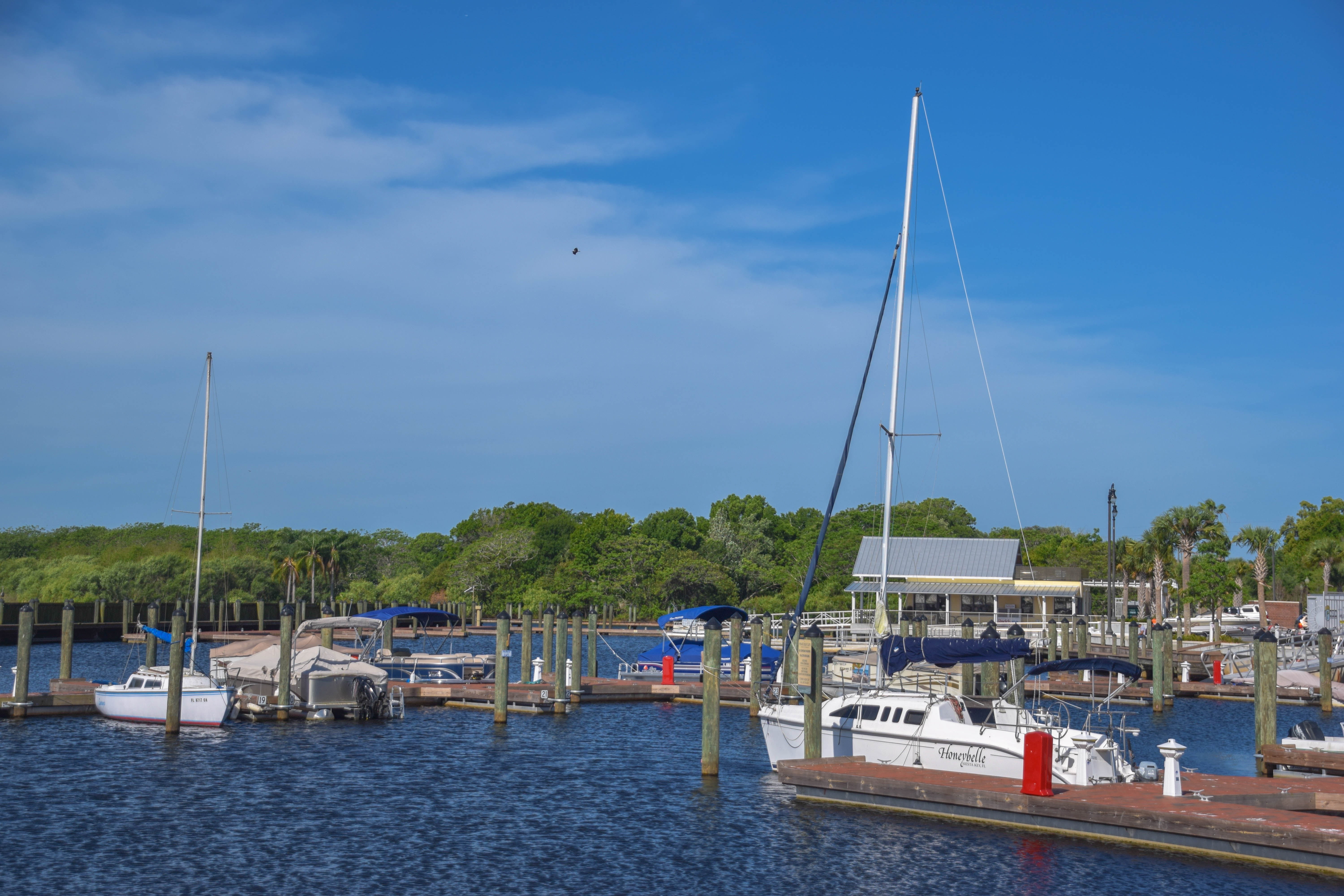 This is a photo of boat at the boat slip rental spaces at Kissimmee Lakefront Park